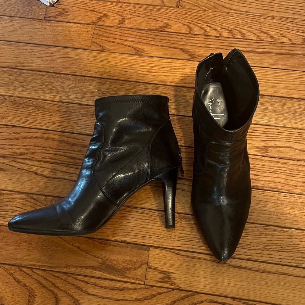 Black Leather Bootie